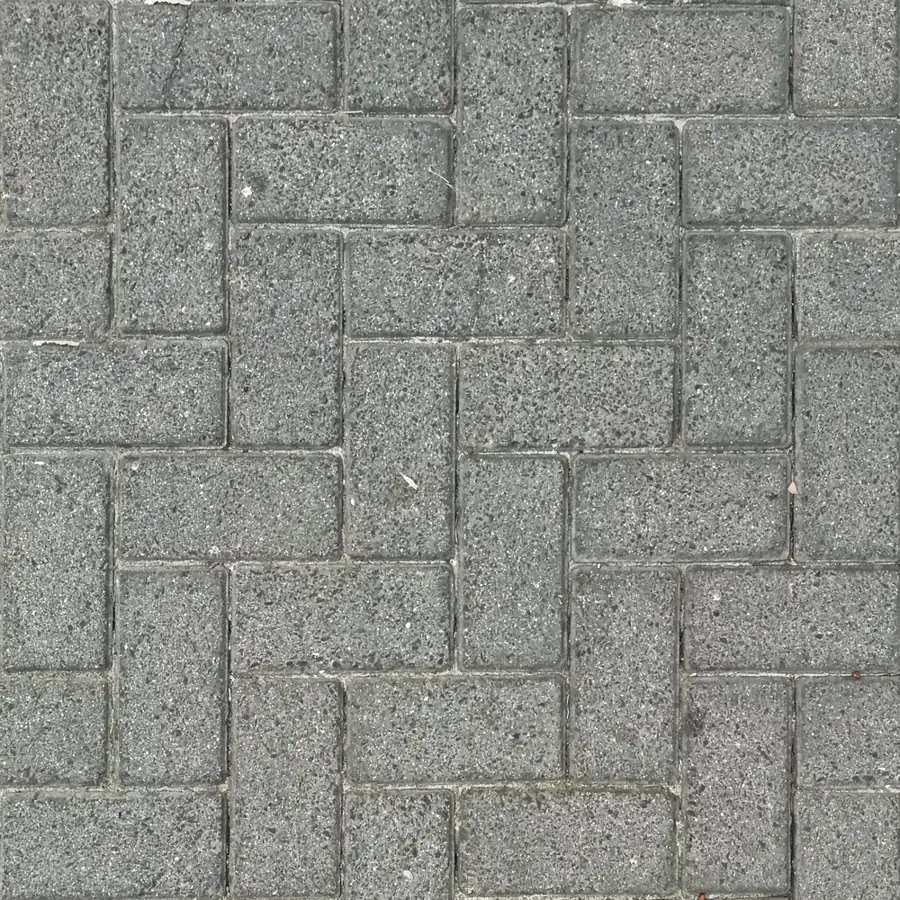 Herringbone pavers from above