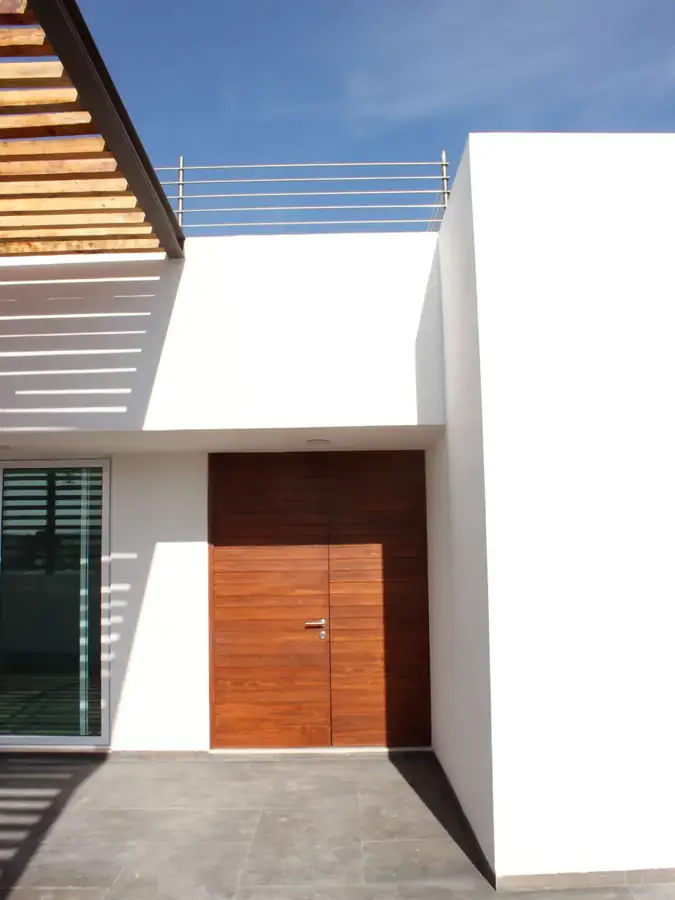 White flat-roof house