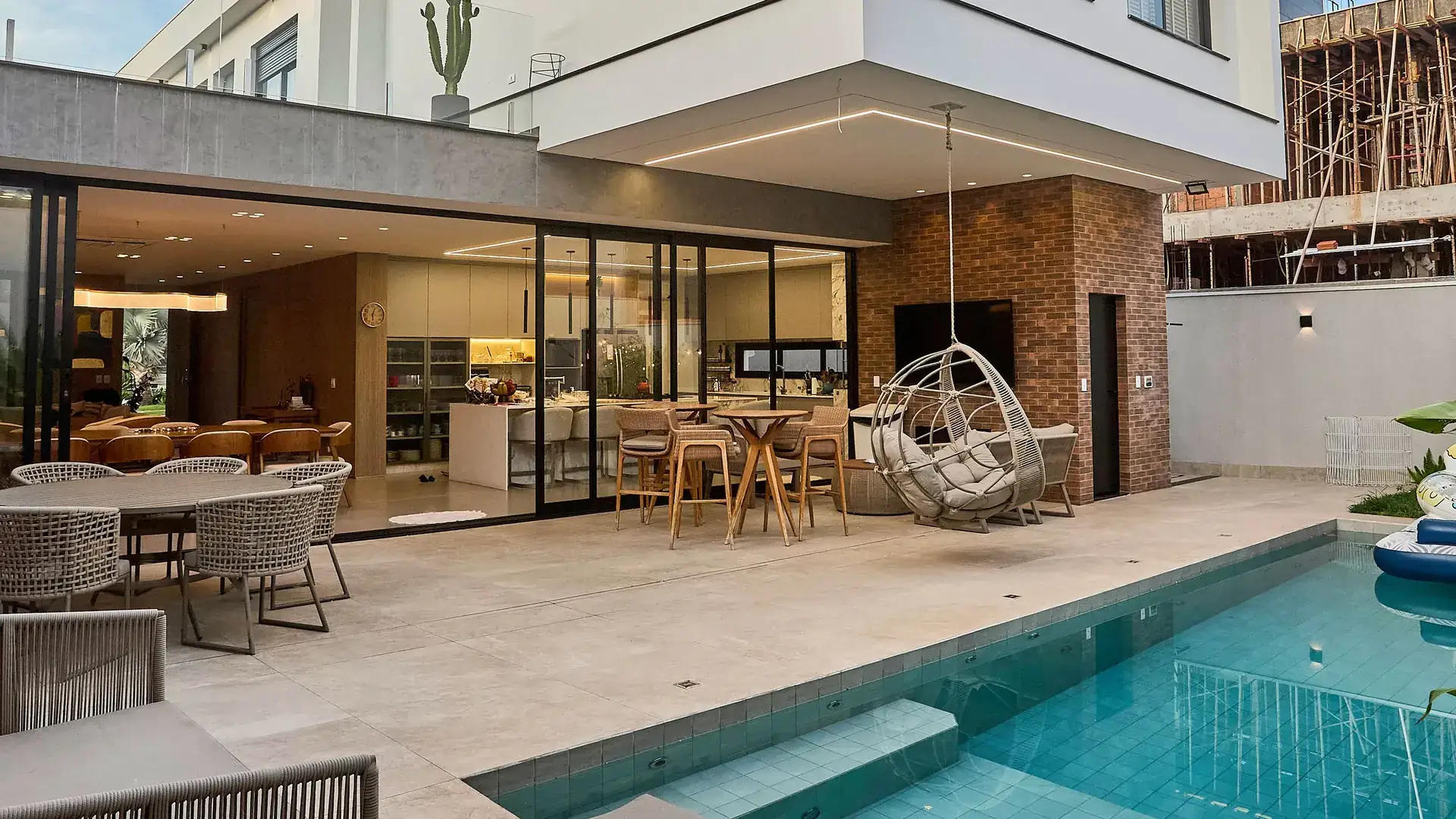 Modern house with terrace and pool